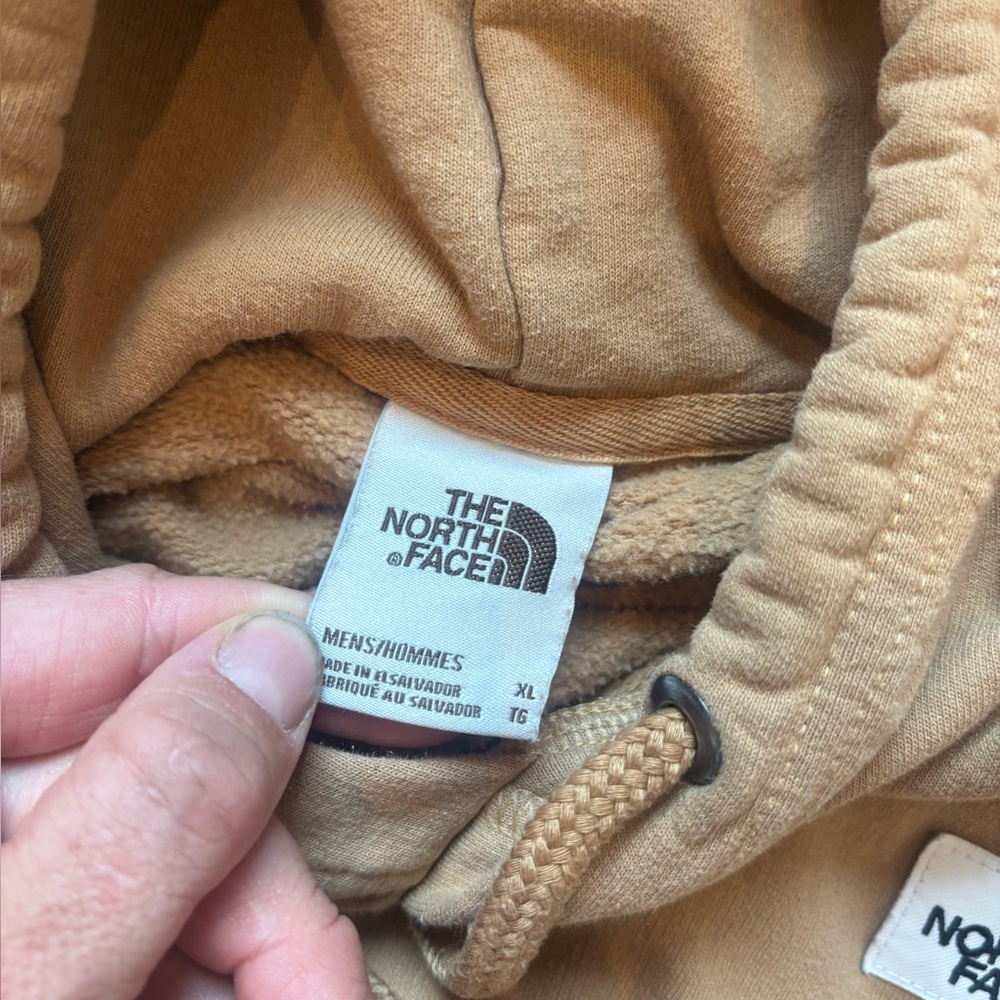 The North Face XL Men's Tan pullover comfy Hoodie Sweatshirt - Picture 4 of 5